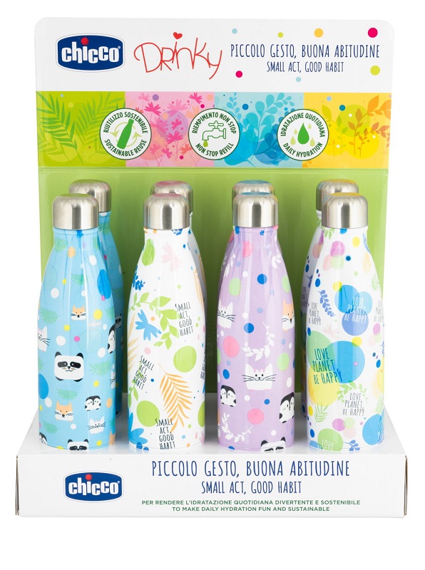 CHICCO BOTTIGLIA INOX DA 500 ML DISPLAY BOX - Farmapre