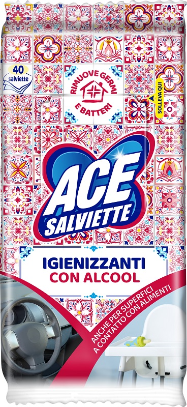 ACE SALVIETTE IGIENIZZANTI ALCOOL 40 PEZZI - Farmapre