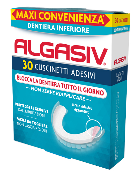 ALGASIV ADESIVO PER PROTESI DENTARIA INFERIORE 30 PEZZI - Farmapre