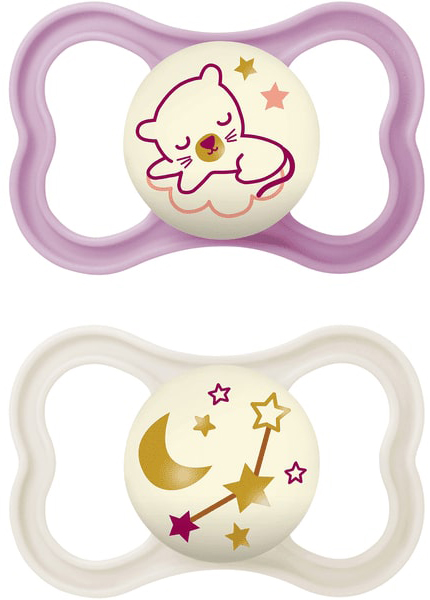 MAM AIR NIGHT SUCCHIETTO 16+ MESI SILICONE FEMMINA 2 PEZZI - Farmapre
