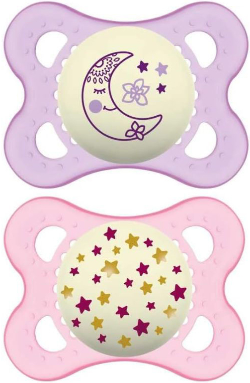 MAM SUCCHIETTO ORIGINAL NIGHT 2-6 MESI SILICONE FEMMINA 2 PEZZI - Farmapre