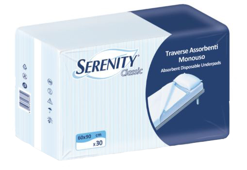 TRAVERSA SALVAMATERASSO PER INCONTINENZA SERENITY RELAX 60X90 CM 30 PEZZI - Farmapre