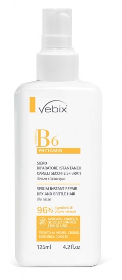 VEBIX PHYTAMIN B6 SIERO CAPELLI SECCHI SFIBRATI RIPARATORE ISTANTANEO 125 ML - Farmapre