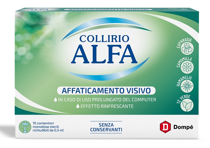 COLLIRIO ALFA AFFATICAMENTO VISIVO 10 PEZZI MONODOSE - Farmapre