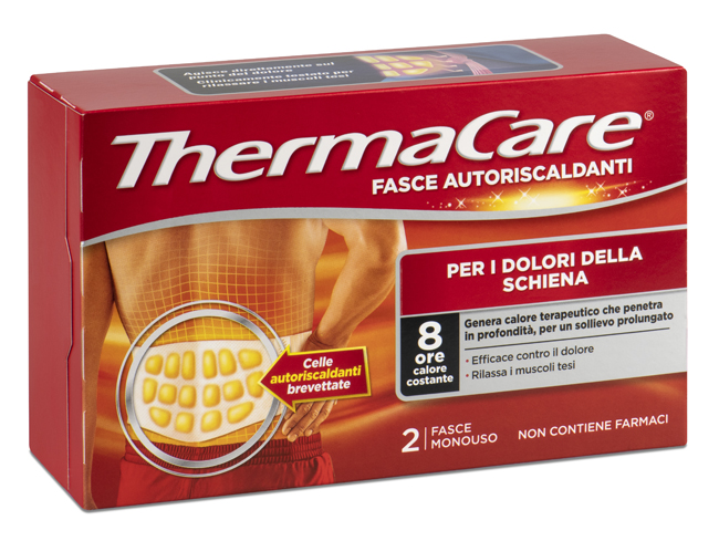 FASCIA AUTORISCALDANTE A CALORE TERAPEUTICO THERMACARE SCHIENA 2 PEZZI - Farmapre