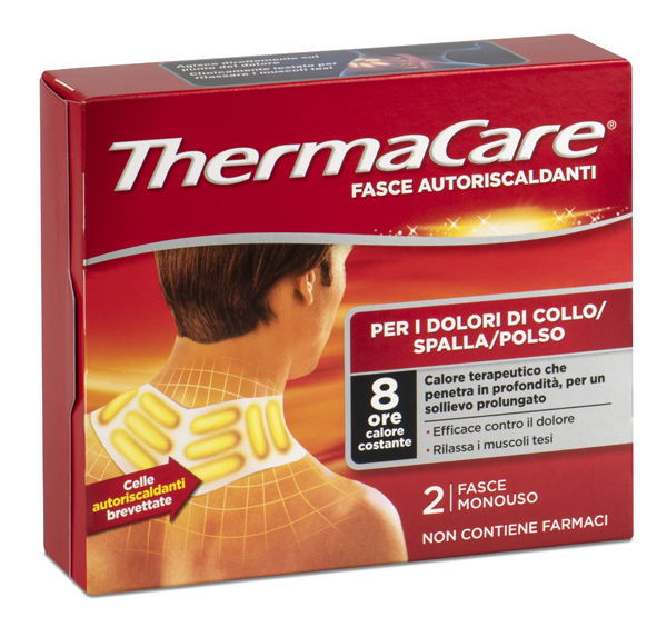 FASCE AUTORISCALDANTI A CALORE TERAPEUTICO THERMACARE COLLO/SPALLA/POLSO 2 PEZZI - Farmapre