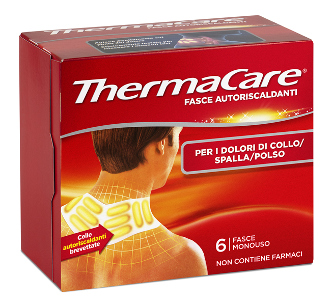 FASCE AUTORISCALDANTI A CALORE TERAPEUTICO THERMACARE COLLO/SPALLA/POLSO 6 PEZZI - Farmapre