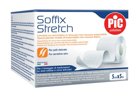 CEROTTO IN ROTOLO PIC SOFFIX STRETCH TESSUTO NON TESSUTO ESTENDIBILE 5X500 CM 1 PEZZO - Farmapre