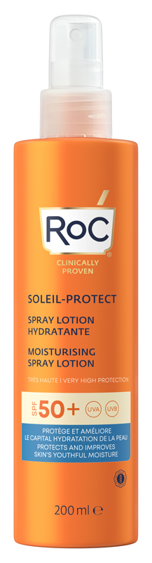ROC LOZIONE SPRAY SOLARE CORPO SPF 50+ IDRATANTE 200 ML - Farmapre