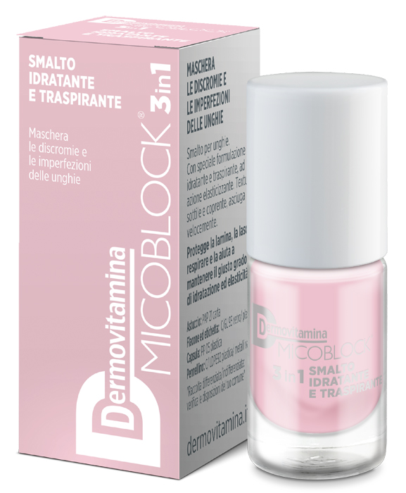 DERMOVITAMINA MICOBLOCK 3 IN 1 SMALTO IDRATANTE E TRASPIRANTE ROSA CHIARO 5 ML - Farmapre