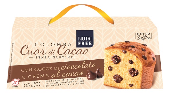 NUTRIFREE COLOMBA CUOR CACAO CON GOCCE DI CIOCCOLATO E CREMA AL CACAO 400 G - Farmapre