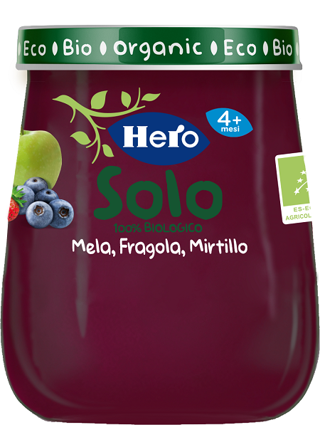 HERO BABY SOLO OMOGENEIZZATO MELA FRAGOLA MIRTILLO 120 G - Farmapre