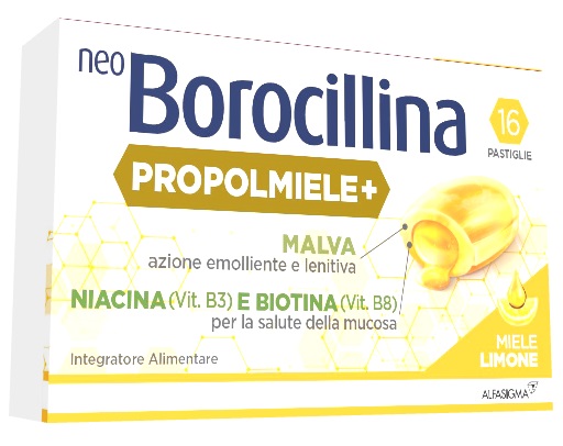 NEOBOROCILLINA PROPOLMIELE+ MIELE/LIMONE 16 PASTIGLIE - Farmapre