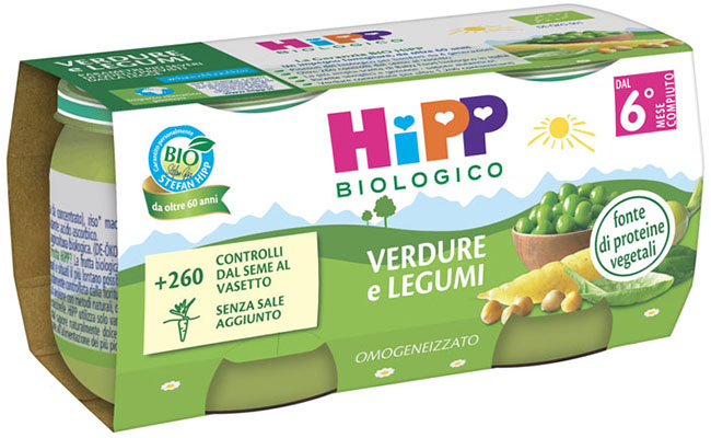 HIPP BIO OMOGENEIZZATO VERDURE/LEGUMI 2X80 G - Farmapre