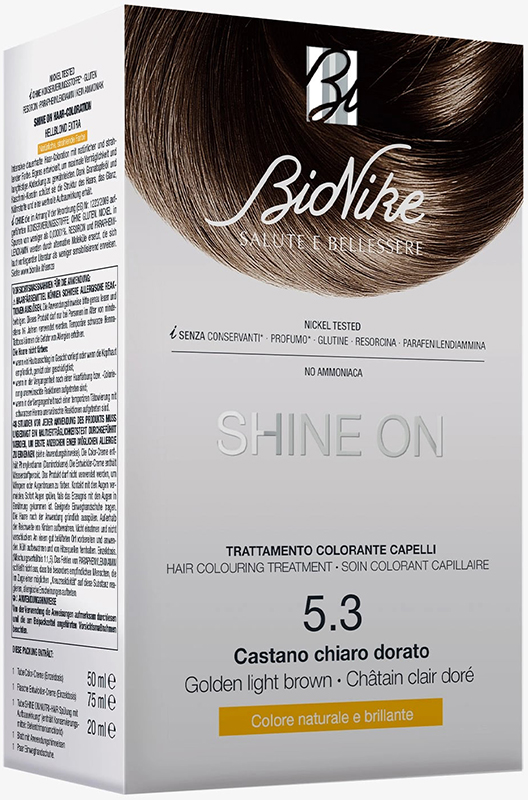 SHINE ON CASTANO CHIARO DORATO 5,3 FLACONE 75 ML + TUBO 50 ML - Farmapre