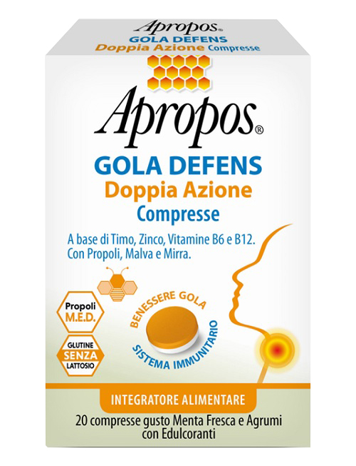 APROPOS GOLA DEFENS DOPPIA AZIONE 20 COMPRESSE - Farmapre