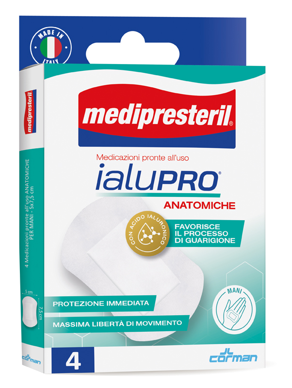 MEDIPRESTERIL IALUPRO MANI 5X7,5 CM 4 PEZZI - Farmapre