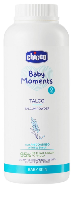 CHICCO BABY MOMENTS TALCO IN POLVERE CON AMIDO DI RISO 150 G - Farmapre
