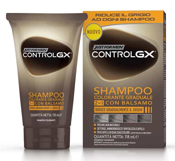JUST FOR MEN CONTROL GX SHAMPOO COLORANTE GRADUALE 2 IN 1 CON BALSAMO 150 ML - Farmapre