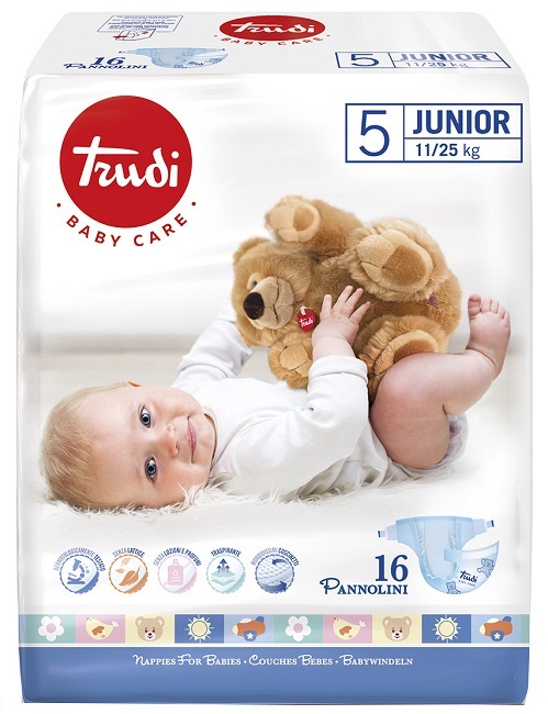 TRUDI BABY CARE PANNOLINO BAMBINI JUNIOR 11/25 KG 16 PEZZI - Farmapre