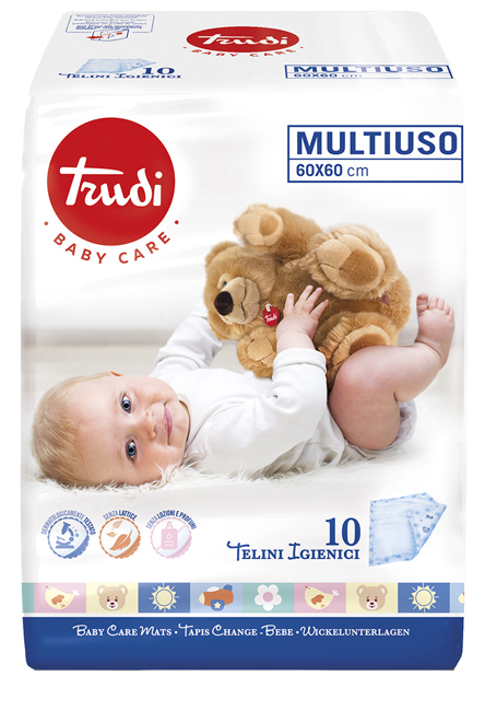TRUDI BABY CARE TELINI MULTIUSO 60X60 CM 10 PEZZI - Farmapre