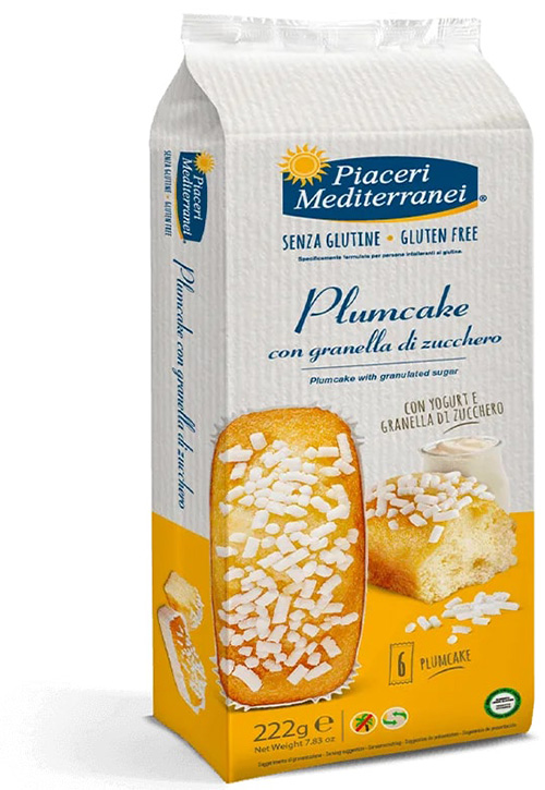 PIACERI MEDITERRANEI PLUMCAKE GRANELLA ZUCCHERO 6 PEZZI 37 G - Farmapre