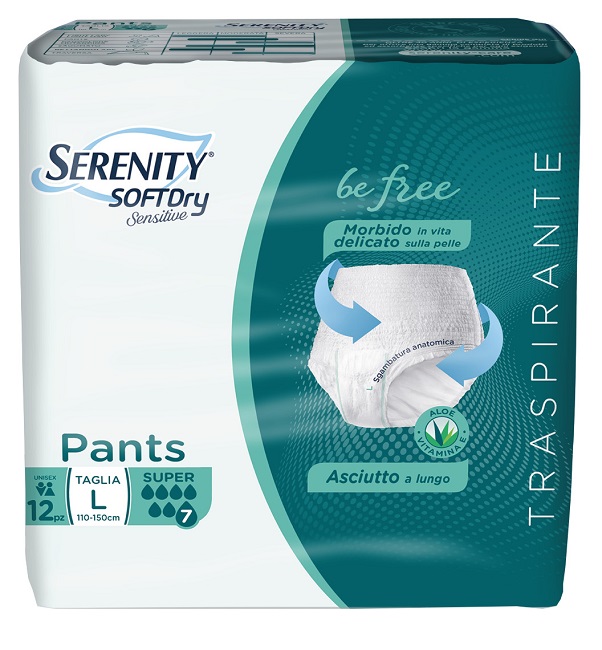 SERENITY PANTS SD SENSITIVE BE FREE SUPER L 12 PEZZI - Farmapre