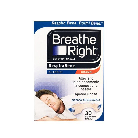 CEROTTI NASALI BREATHE RIGHT CLASSICI GRANDI 30 PEZZI - Farmapre