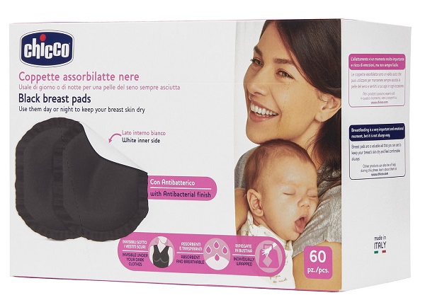 CHICCO COPPETTA ASSORBILATTE ANTIBATTERICA NERA 60 PEZZI - Farmapre