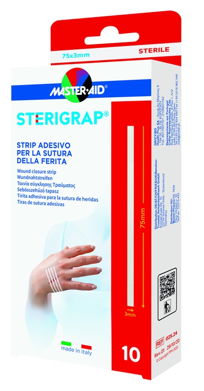 MASTER-AID STERIGRAP STRIP ADESIVO SUTURA FERITE 75X3 MM 10 PEZZI - Farmapre