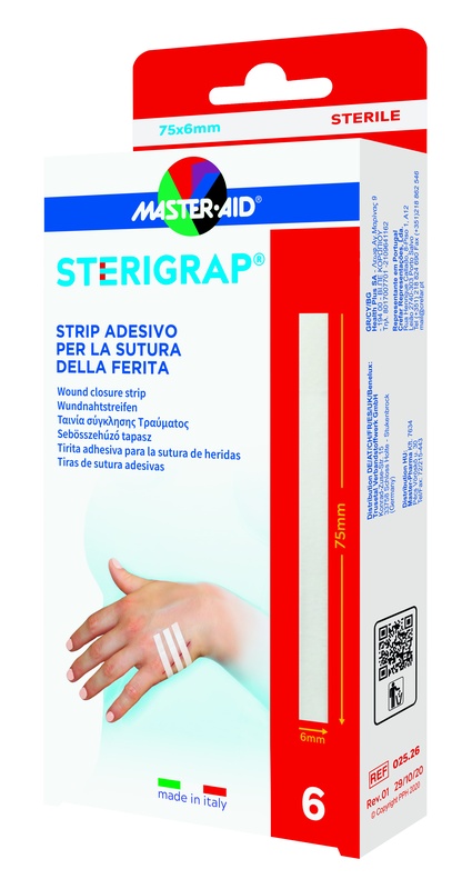 MASTER-AID STERIGRAP STRIP ADESIVO SUTURA FERITE 75X6 MM 6 PEZZI - Farmapre
