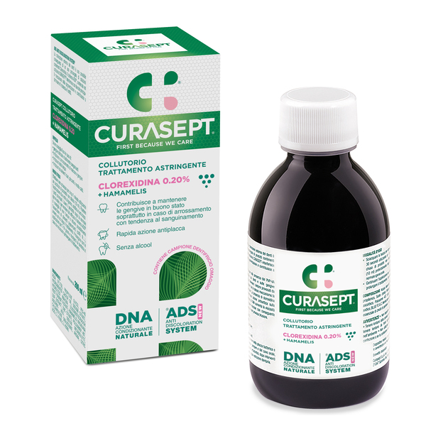 CURASEPT COLLUTORIO ADS DNA TRATTAMENTO ASTRINGENTE 200 ML + CAMPIONE OMAGGIO DENTIFRICIO ASTRINGENTE 6 ML - Farmapre