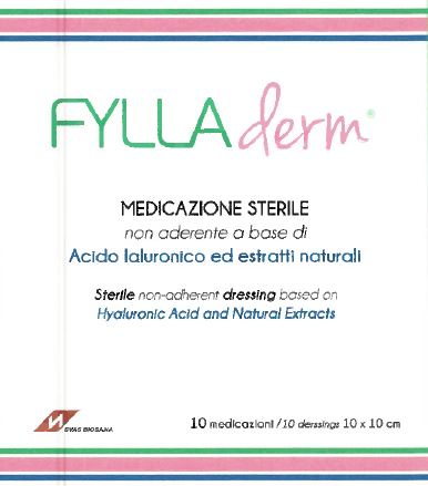 MEDICAZIONE NON ADERENTE FYLLADERM A BASE DI ACIDO IALURONICO 10 X 10 CM 10 BUSTE - Farmapre