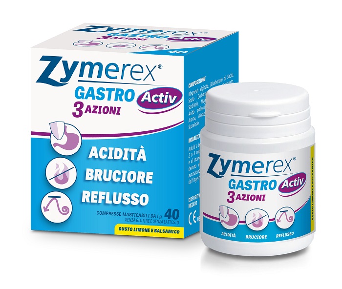 ZYMEREX GASTRO ACTIV 3 AZIONI 40 COMPRESSE MASTICABILI - Farmapre