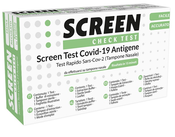 SCREEN TEST AUTODIAGNOSTICO ANTIGENICO RAPIDO COVID-19 SARS-COV-2 TAMPONI NASALI SELFTEST COVID TEST ANTIGENE SCREEN - Farmapre