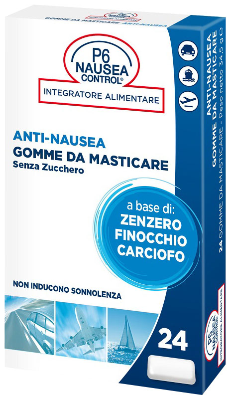 P6 NAUSEA CONTROL 24 GOMME DA MASTICARE SENZA ZUCCHERO - Farmapre