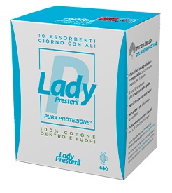 LADY PRESTERIL ASSORBENTI GIORNO CON ALI RIPIEGATI BIODEGRADABILI 10 PEZZI - Farmapre
