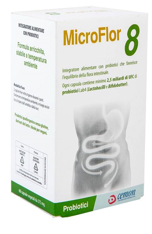 MICROFLOR 8 60 CAPSULE VEGETALI NO FRIGO - Farmapre