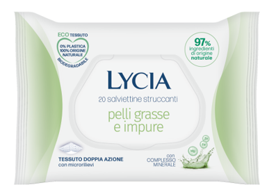 LYCIA SALVIETTINE STRUCCANTI PELLI GRASSE E IMPURE 20 PEZZI - Farmapre