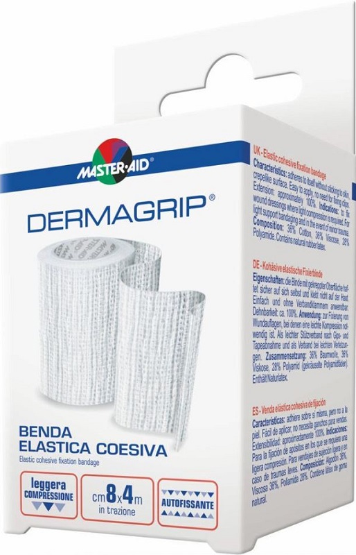 BENDA MASTER-AID DERMAGRIP COESIVA M 4X12 CM 1 PEZZO - Farmapre