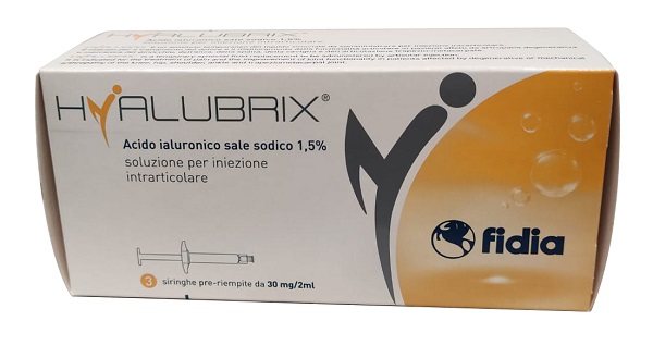 SIRINGA INTRA-ARTICOLARE HYALUBRIX ACIDO IALURONICO 1,5% 30 MG 2 ML 3 PEZZI NO ETO - Farmapre