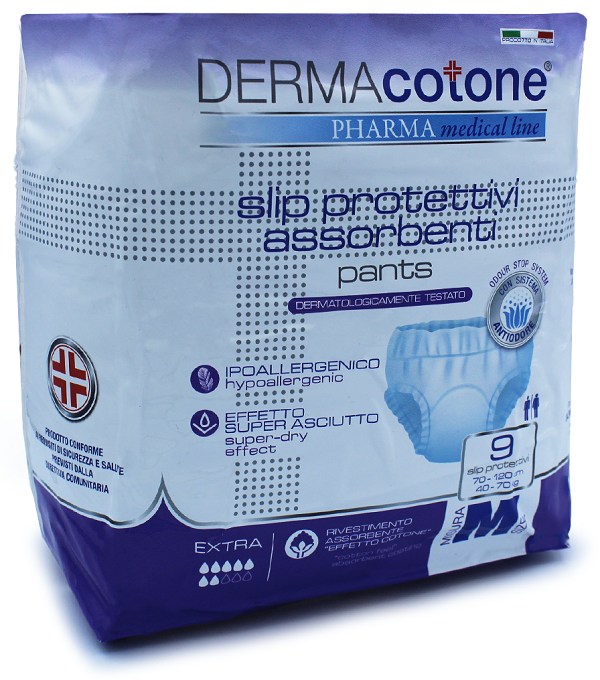 SLIP PROTETTIVO ASSORBENTE PANTS DERMACOTONE M 9 PEZZI - Farmapre