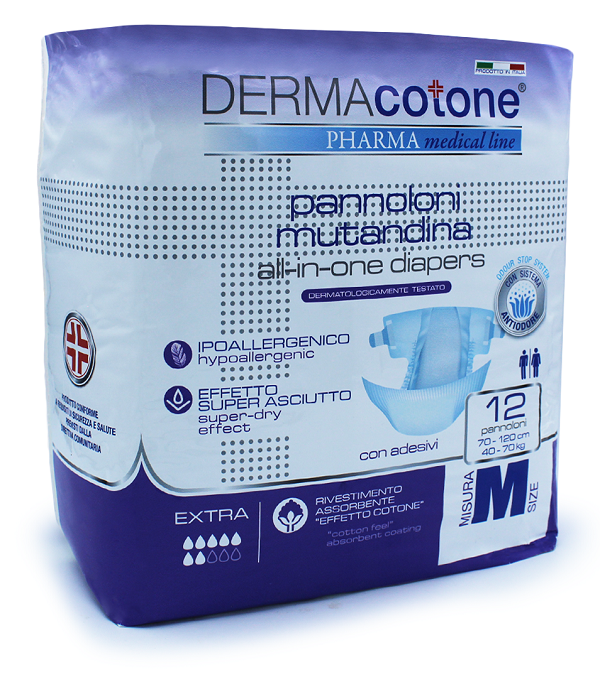 PANNOLONE MUTANDINA PER INCONTINENZA DERMACOTONE M 12 PEZZI - Farmapre