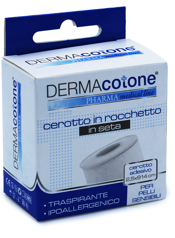CEROTTO ROCCHETTO IN SETA DERMACOTONE BIANCO 2,5X914CM 1 PEZZO - Farmapre