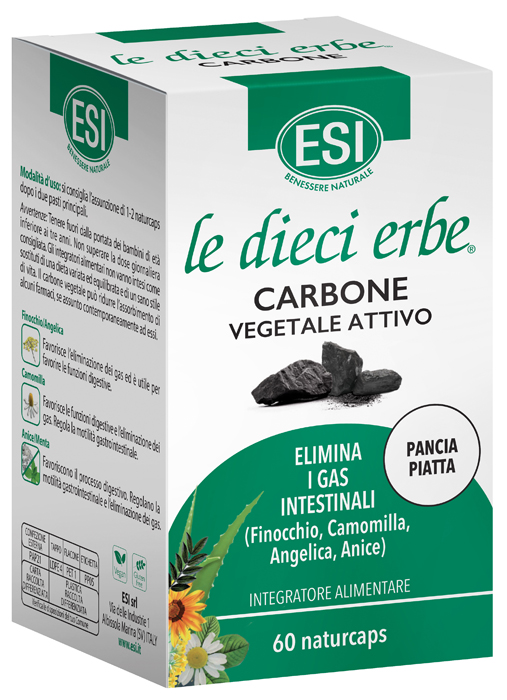 ESI LE DIECI ERBE CARBONE VEGETALE ATTIVO 60 NATURCAPS - Farmapre