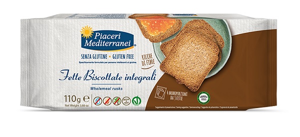 PIACERI MEDITERRANEI FETTE BISCOTTATE INTEGRALI 110 G - Farmapre