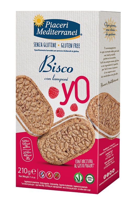 PIACERI MEDITERRANEI BISCO YO LAMPONI 210 G - Farmapre