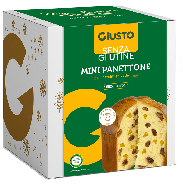 GIUSTO SENZA GLUTINE MINI PANETTONE UVETTA E CANDITI 100 G - Farmapre