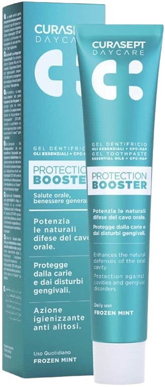 CURASEPT DAYCARE DENTIFRICIO PROTECTION BOOSTER FROZEN MINT 75 ML - Farmapre
