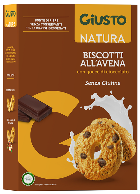GIUSTO SENZA GLUTINE BISCOTTI AVENA GOCCE CIOCCOLATO 250 G - Farmapre